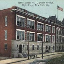 Historic postcard of Public School No. 11 on Ogden Avenue, High Bridge, New York City