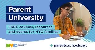 Parent University: free courses, resources, and events for NYC families. parentu.schools.nyc